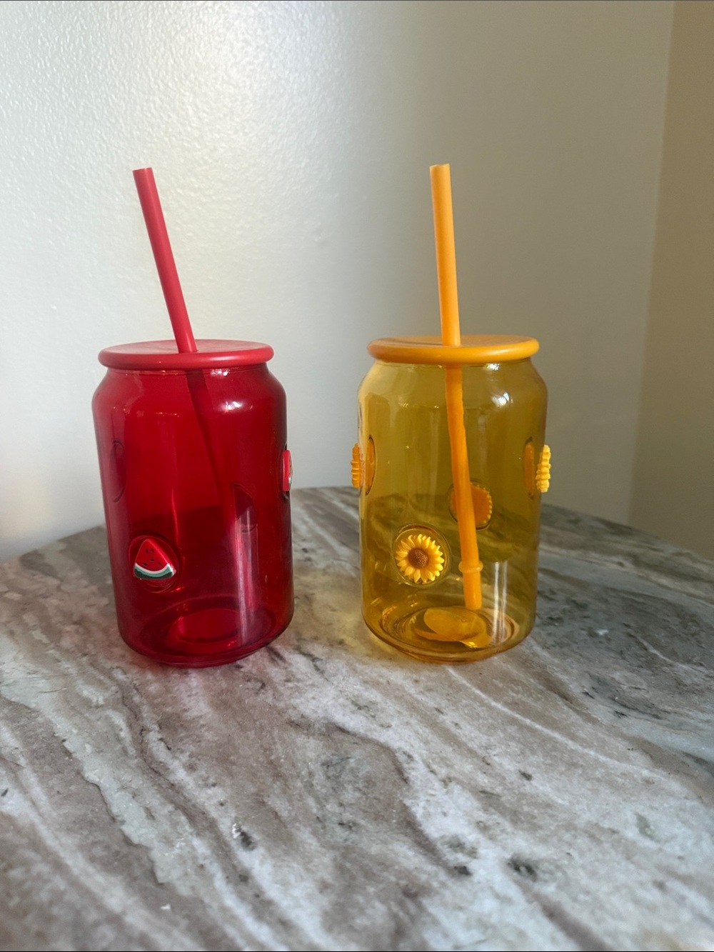 Tik Tok viral glass cups with straw and lid